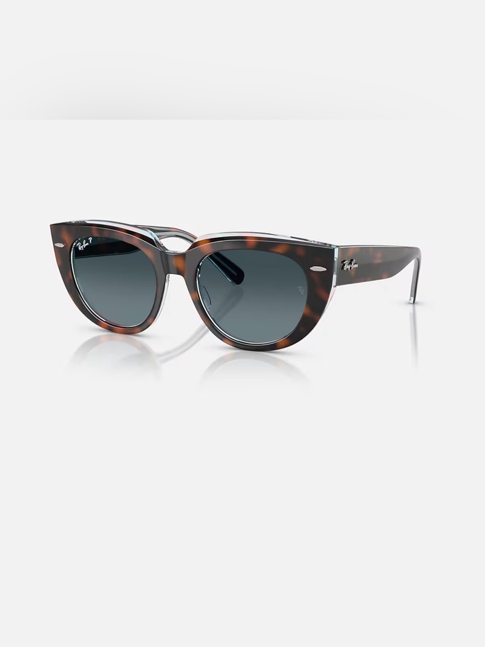 Ray-Ban Doreen Cat Eye Sunglasses blue polarized lenses With Case